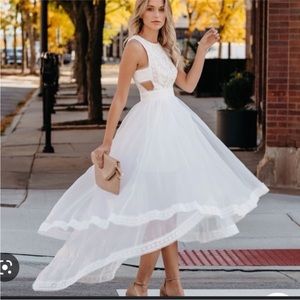 Vici white high low dress